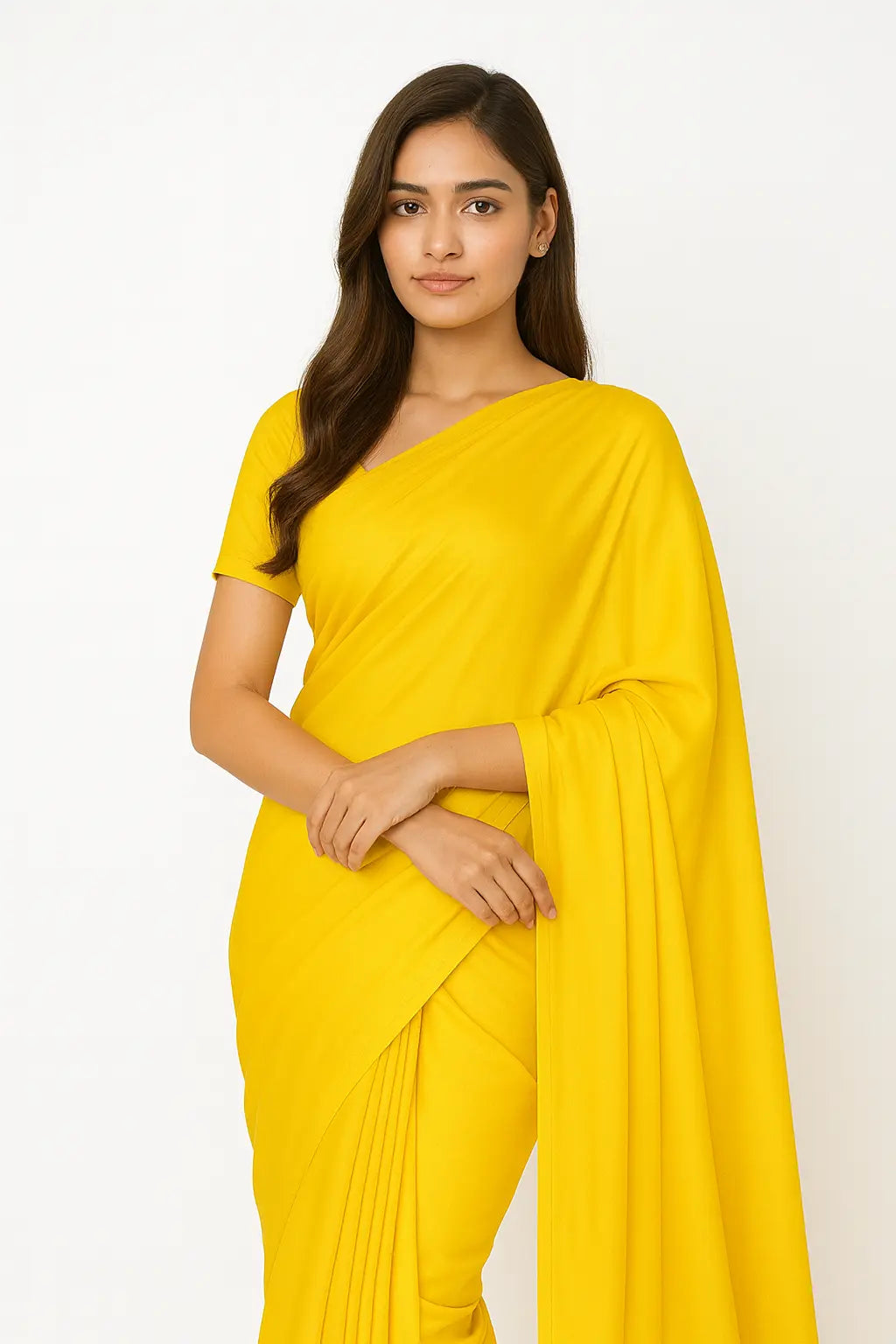 Premium Soft Silk Plain Yellow Saree for Women REMU SAREES Buy Saree Online Pakistan